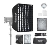 Godox Rectangular Softbox 45cm*60cm/ 17.7in*23.6in with Grid Diffuser Fast-Setup Bowens Mount Softbox Compact Photography softbox for Photography Shooting Continuous Light Monolight Strobe Flash