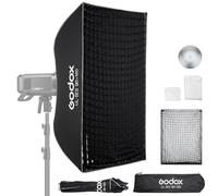 Godox Rectangular Softbox, 90cm*120cm/35.4in*47.3in with Grid Diffuser Fast-Setup Bowens Mount Softbox Compact for Photography Shooting Continuous Light Monolight Strobe Flash