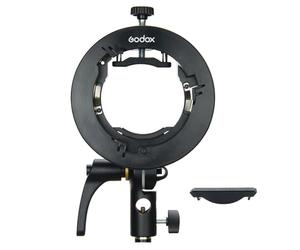 Godox S2 Black Metal Mount Bracket for Godox V1 Series Flash, AD300 PRO, AD200Pro, AD200, AD400Pro, V860II TT350 Series, to Mount Snoot, Softbox, Honeycomb, Reflector