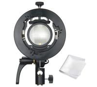 Godox S2 Speedlite S-Type Bracket Bowens Mount Flash Holder for Godox V1 AD200Pro AD400Pro AD200 and AD300 PRO, Precise Tilt Control, Large Handle, Integrated Umbrella Mount with Pergear Diffusers
