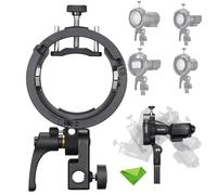 Godox S3 Speedlite Bracket, Bowens Mount Holder for Round & Square Head Flashes, Compatible with Godox AD100Pro AD200Pro AD300Pro AD400Pro V1 V100