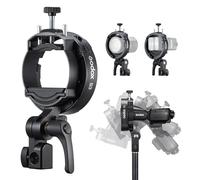 Godox S3 Speedlite Bracket Flash Holder for V860III/TT685II/TT350 Series | S-Type Bowens Mount Holder,Adjustable Clamp,Compact & Lightweight,Non-Slip Silicon Padding for Round & Square Head Flashes