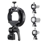 Godox S3 Speedlite Bracket Flash Holder for V860III/TT685II/TT350 Series | S-Type Bowens Mount Holder,Adjustable Clamp,Compact & Lightweight,Non-Slip Silicon Padding for Round & Square Head Flashes