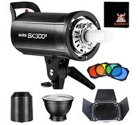 GODOX SK300II 300Ws GN58 5600K Studio Strobe Light Bowens Mount Monolight Flash with BD-04 Barn Door Color Filters Reflector Set