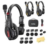 GODOX SKYTALK AIR 3S Full-Duplex Wireless Headset Intercom System,2.4GHz 500m/1640ft Wireless Communication,20H Runtime,Pro-Grade ENC,Dual-Antenna,Team Communication for 3-Person with Noise Reduction