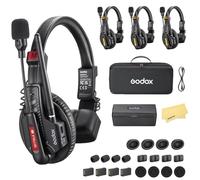 GODOX SKYTALK AIR 4S Full-Duplex Wireless Headset Intercom System,2.4GHz 500m/1640ft Wireless Communication,20H Runtime,Pro-Grade ENC,Dual-Antenna,Team Communication for 4-Person with Noise Reduction