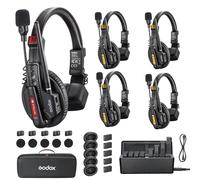 GODOX SKYTALK AIR 5S Wireless Intercom Headset System 2.4GHz Full Duplex Wireless Headset with 1640FT/500M Range ENC Noise Cancellation Real-time Monitoring Communication System