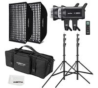 GODOX SL100Bi 2X 100W Dual Color Temperature LED Video Light + 60 x 90 cm Softbox, 280 cm Light Stand, Honeycomb Grid, With Remote Control Suitable for film studios, photo studios