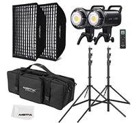 GODOX SL100D 2X 100W LED Video Light + 60 x 90 cm Softbox, Light Stand, Honeycomb Grid, With Remote Control Suitable for film studios, photo studios