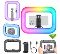 Godox SR20R RGB Full Color Ring Light for iPhone, DSLR Cameras | 2800K-6500K,14FX Effects,CRI 96, TLCI96 Cell Phone Selfie Ring Lights for Filmmaking Livesteam TikTok YouTube Video Recording