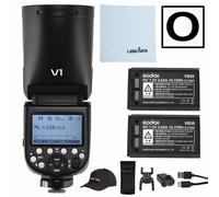 Godox Strobe Light V1-Olympus Round Head Camera Flash Speedlite Kit for Portrait Photography