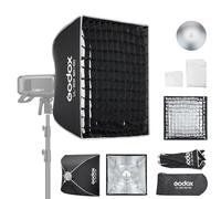 Godox Umbrella Softbox 60cm*60cm/ 23.6in*23.6in with Grid Diffuser Fast-Setup Bowens Mount Softbox Compact Photography Lighting Softbox for Photography Shooting Continuous Light Monolight Strobe Flash