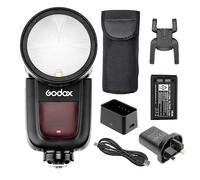 Godox V1 76w V1-N Speedlite TTL Flash Speedlight HSS High Speed Fast Recycle Time On-camera Flash Wireless Control Auto-Focus Lighting Li-ion Battery Round Head Flashgun Compatible with Nikon Camera