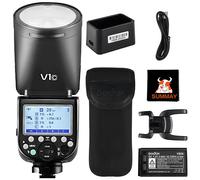 GODOX V1-C TTL Round Head Camera Flash 2W LED Modeling Light, 1/8000s High-speed Sync, 480 Full Power Flash, 5600±200K Color Temperature, Quick Release Lock, Suitable for Canon EOS Series Cameras