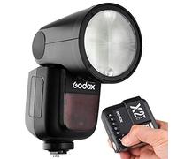 Godox V1-C V1C Round Head Camera Flash with X2T-C TTL Wireless Flash Trigger Interchangeable 2600mAh Lithimu Battery Compatible for Canon EOS Series Camera