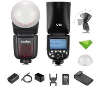 Godox V1 C with Diffuser Dome(Godox AK-R11) Round Head Flash for Canon, 76Ws 2.4G TTL 1/8000 HSS Speedlight Speedlite Light, 1.5s Recycle Time, LED Modeling Light,10 Levels LED Modeling Lamp