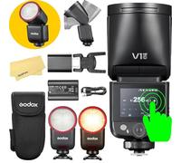 GODOX V1 Mid C TTL Godox Flash for Canon,7.2V/2200mAh 55Ws Round Head Flash | Camera Flash for Canon,Touchscreen Control,2.4G TTL HSS,1.7s Recycle Time,650 Full Power Flashes,10 Level LED Modeling Lamp