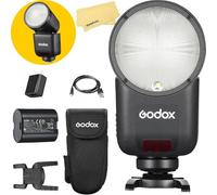 Godox V1 Mid F Camera Flash for Fujifilm Camera Flash Speedlite Speedlight,55Ws 2.4G TTL1/8000 HSS,650 Full Power Flashes,1.7s Recycle Time,7.2V/2200mAh Lithium Battery,2W 10 Levels LED Modeling Lamp