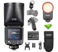 Godox V1 MID F TTL Flash for Fufjilm, Touchscreen Round Head Travel Flash | 1.7s Recycle, 650 Full Power Pops, 2W Modeling Lamp, TTL/HSS 1/8000s, V1MID F Lightweight Speedlite for Fuji X-T5 X100VI X-H2