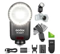Godox V1 Mid F V1 mid-F TTL Round Head Camera Flash for Fujifilm, TTL HSS 1/8000s, Touch Screen, 55Ws On-Camera Speedlite for Fuji X100VI XM5 X-T5 X-S20 X-T30 II X-E5 X-S10 X-T4 X-T3 X-Pro2 GFX50R