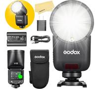 Godox V1 Mid N Camera Flash for Nikon Camera Flash Speedlite Speedlight,55Ws 2.4G TTL1/8000 HSS,650 Full Power Flashes,1.7s Recycle Time,7.2V/2200mAh Lithium Battery,2W 10 Levels LED Modeling Lamp