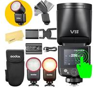 GODOX V1 Mid N TTL Godox Flash for Nikon,7.2V/2200mAh 55Ws Round Head Flash | Camera Flash for Nikon,Touchscreen Control,2.4G TTL HSS,1.7s Recycle Time,650 Full Power Flashes,10 Level LED Modeling Lamp