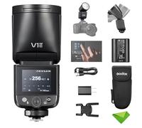 Godox V1 mid N V1midN TTL Flash for Nikon, Touchscreen Round Head mini Flash, 1.7s Recycle Time, Approx. 650 Full Power Flashes, 2W LED Modeling Lamp, 1/8000 HSS, Li-ion Battery Speedlight for Nikon