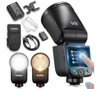 Godox V1 MID O Flash for Olympus & Panasonic, 55Ws Round Head Touchscreen Speedlite, 24mm Optics, 650+ Flashes, TTL/HSS 1/8000s, Compatible with E-M1 III, Pen-F, E-PL8, E-P5 GH4 GX85 LX100 S1 S5 IIX