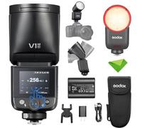 Godox V1 MID O TTL Flash for Olympus Panasonic, Touchscreen Travel Flash | 1.7s Recycle, 650 Full Power Pops, 2W Modeling Lamp, TTL/HSS 1/8000s, V1MID O Lightweight Speedlight Round Head Flash