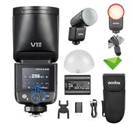 Godox V1 MID O TTL Flash for Olympus Panasonic, with AK-R11 Diffuser | 1.7s Recycle, 650 Full Power Pops, 2W Modeling Lamp, TTL/HSS 1/8000s, V1MID O Lightweight Speedlight Round Head Flash