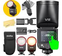 GODOX V1 Mid S TTL Godox Flash for Sony,7.2V/2200mAh 55Ws Round Head Flash | Camera Flash for Sony,Touchscreen Control,2.4G TTL HSS,1.7s Recycle Time,650 Full Power Flashes,10 Level LED Modeling Lamp