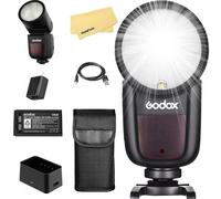 Godox V1-N Round Head Camera Flash for Nikon Flash Speedlight Speedlite Light,76Ws 2.4G 1/8000 HSS,480 Full Power Shots,1.5s Recycle Time,2600mAh Li-