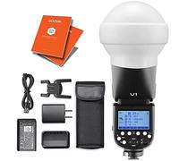 GODOX V1-O Round Head Camera Flash Speedlight Kit 1/8000 HSS, 480 Full Power, Rechargeable Battery Compatible for Olympus Camera AK-R22 Dome Diffuser Gel 12 Month Warranty Card
