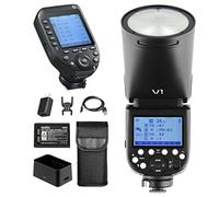 GODOX V1-O Round Head Camera Flash Speedlite Kit 1/8000 HSS, 480 Full Power Shots, Rechargeable Battery Compatible for Canon Camera + Xpro II + 12 Month Extended Warranty Card (3 Yrs)