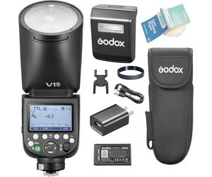 GODOX V1 Pro F V1Pro-F TTL Camera Flash Speedlite for Fuji, HSS 1/8000s, 2.4G Wireless, 2980mAh Li-ion Battery, V1Pro F 76Ws Round Head Speedlight Strobe with Detachable External Flash SU-1