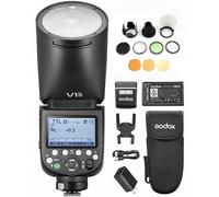 GODOX V1 PRO S Camera Flash with AK-R1 Accessories Kit 2.4G Wireless Camera Speedlight 1/8000s HSS, 1.3s Recycle Time, M/TTL Flash Mode, Sub Flash Speedlite Compatible with Sony Cameras