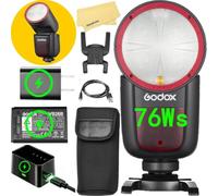 Godox V1 V1-S V1S TTL Round Head Camera Flash for Sony Flash Speedlight | Godox Flash for Sony,76Ws 2.4G 1/8000s HSS,480 Full Power Flashes,1.5s Recycle Time,10 Level LED Modeling Lamp(USA Version)