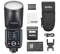 Godox V100-C 100W TTL Camera Flash for Canon, 2.4G Wireless Round Head Camera Flash with External Flash SU-1, HSS 1/8000s 2980 mAh Lithium Battery Flash Units, Godox V1Pro C Upgraded