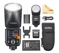 Godox V100-C V100 C Round Head Camera Flash TTL Speedlite Compatible for Canon 2.4G Wireless TTL Speedlight Strobe 100Ws HSS 1/8000s with Li-ion Flash Battery Support Type-C