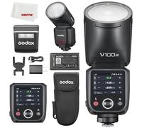 Godox V100 N V100N 100Ws TTL Li-ion Round Head Flash, 400 Full Power Flashes, 1.7s Recycle Time, SU-1 Sub Flash,One-Tap Pairing with X3,Touchscreen Flash Compatible with Nikon Cameras