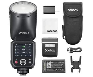Godox V100 V100-C V100C Camera Flash for Canon,100Ws Round Head Speedlite, 2.4G TTL Global Shutter Flash HSS 1/8000S Touchscreen Control, 1.7s Recycle Time,10 Levels LED Modeling Lamp