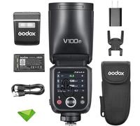 Godox V100 V100-F 100Ws TTL Flash for Fuji Cameras, 1/8000 HSS, 400 Full Power Flashes, 1.7s Recycle Time, 2.4G Wireless with External Flash, Touchscreen Flash Speedlight for Fuji (V100F)