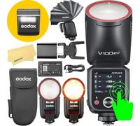 Godox V100 V100F TTL Camera Flash for Fujifilm Fuji Flash,100Ws Round Head | Godox Flash for Fujifilm Fuji Camera,1/8000s HSS,400 Full Power Flashes,1.7s Recycle Time,10 Levels LED Modeling Lamp