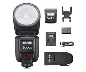 Godox V100O V100 O V100-O Round Head Camera Flash Speedlite for OM System Cameras 100Ws TTL HSS 1/8000s 2.4G Built-in LED Fill Light