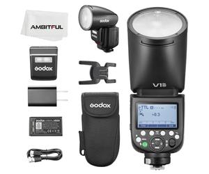 Godox V1Pro N Round Head Camera Flash 2.4G X Wireless HSS 76Ws i-TTL Li-ion Round Head Camera Speedlight With External Flash SU-1 For Nikon