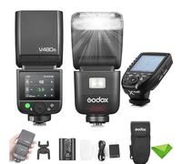 Godox V480 F V480-F TTL Flash for Fuji Cameras w/Xpro-F Flash Trigger, GN50 1/8000 HSS, 1.7s Recycle Time, 2.4G Wireless, Built-in Modeling Light, 7.2V/2200mAh Li-ion Battery Touchscreen Speedlight