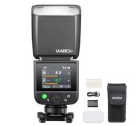 Godox V480-N Camera Flash for Nikon, GN50 High Output, Touchscreen Control, USB-C Charging, 1.7s Fast Recycle Time, 650 Full-Power Flashes, 2.4G X Wireless 1/8000s HSS TTL Flash Speedlite