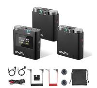 GODOX Virso S M2 Wireless Microphone for Sony Camera, Hot Shoe Microphone with 2 Transmitter 1 Receiver, Noise Cancelling, 200m(656ft) Range, Lapel Mic for Interview YouTube Live Streaming