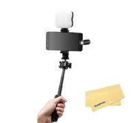 GODOX VK2-AX Vlog Kit for Mobile Devices with 3.5mm Port,Mini Tripod 360 Degree Rotating Photography Light,Microphone Direct Plug and Play,Easy to Carry