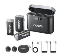 GODOX WEC Kit2 Wireless Lavalier Microphone with Noise Canceling, 200m(656ft) Transmission, 8H Battery Life, Wireless Mic for Cameras Compatible with iPhone Android Phone